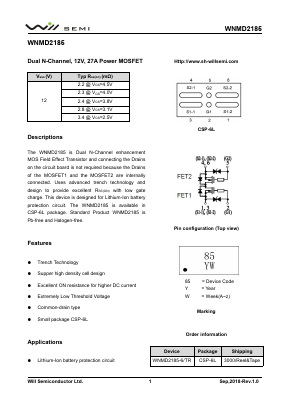 WNMD2185 Datasheet PDF Will Semiconductor Ltd.