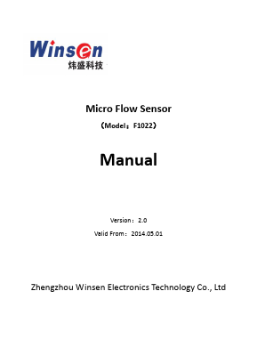 F1022 Datasheet PDF Zhengzhou Winsen Electronics Technology Co., Ltd.