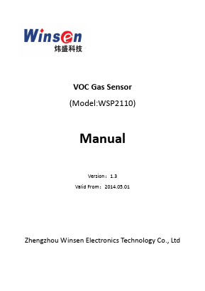 WSP2110 Datasheet PDF Zhengzhou Winsen Electronics Technology Co., Ltd.
