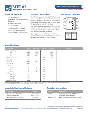 MH102-PCB Datasheet PDF WJ Communications => Triquint