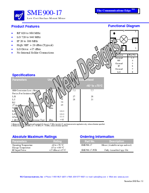 SME900-17 Datasheet PDF WJ Communications => Triquint