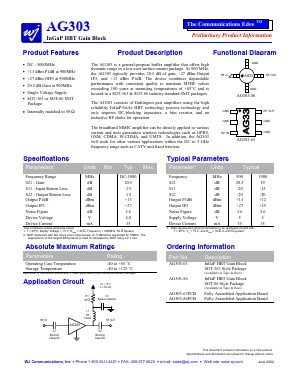 AG303-63 Datasheet PDF WJ Communications => Triquint