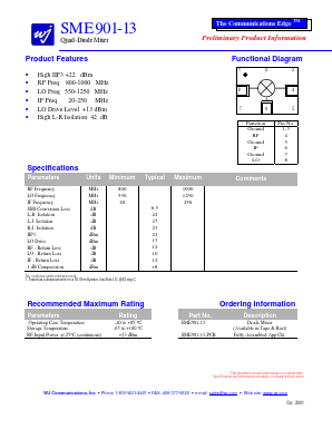SME901-13-PCB Datasheet PDF WJ Communications => Triquint