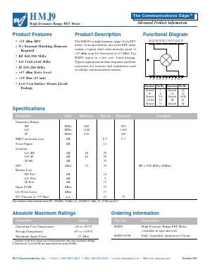 HMJ9-PCB Datasheet PDF WJ Communications => Triquint