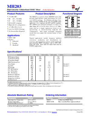 MH203 Datasheet PDF WJ Communications => Triquint