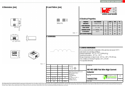 7443557760 Datasheet PDF Wurth Elektronik GmbH & Co. KG, Germany.