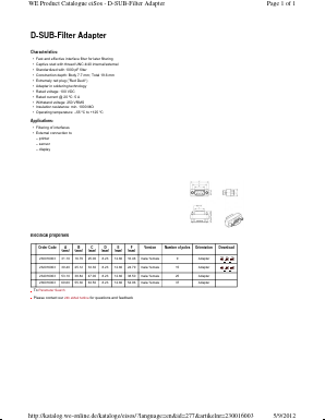 234016003 Datasheet PDF Wurth Elektronik GmbH & Co. KG, Germany.