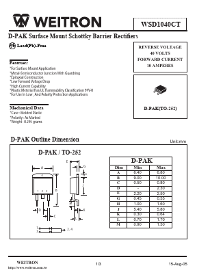WSD1040CT Datasheet PDF Weitron Technology