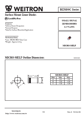 BZM55C82 Datasheet PDF Weitron Technology