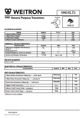 S9015LT1 Datasheet PDF Weitron Technology