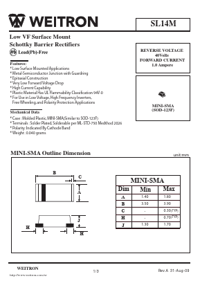 SL14M Datasheet PDF Weitron Technology