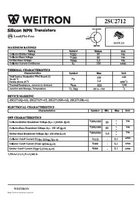 2SC2712GR Datasheet PDF Weitron Technology