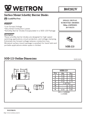 B0520LW Datasheet PDF Weitron Technology