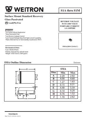 S1A Datasheet PDF Weitron Technology