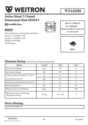 SDM4410 Datasheet PDF Weitron Technology