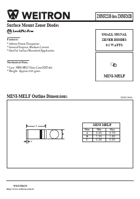 ZMM5246B Datasheet PDF Weitron Technology