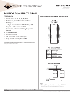 WS1M8V-17CM Datasheet PDF White Electronic Designs => Micro Semi