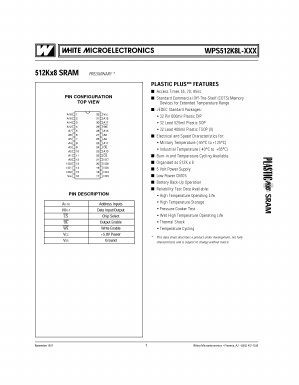 WPS512K8L-XXX Datasheet PDF White Electronic Designs => Micro Semi