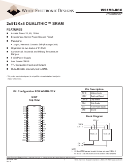 WS1M8-100CM Datasheet PDF White Electronic Designs => Micro Semi