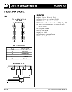WS512K8-55CQE Datasheet PDF White Electronic Designs => Micro Semi