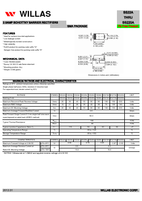 SS28A Datasheet PDF Willas Electronic Corp.