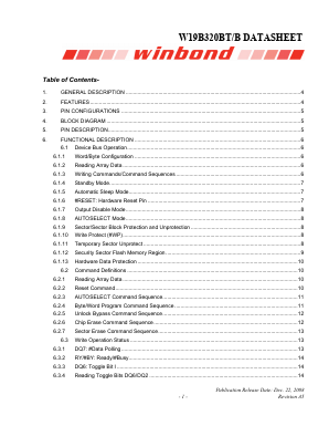 W19B320BB Datasheet PDF Winbond