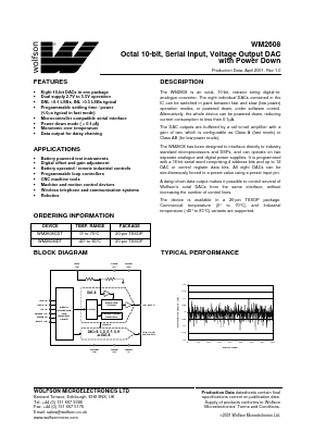 WM2608 Datasheet PDF Wolfson Microelectronics plc