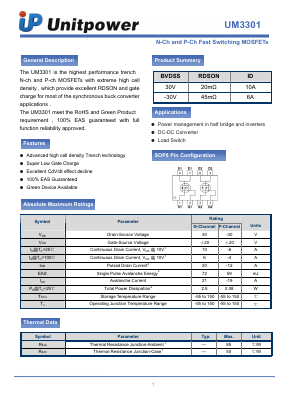 UM3301 Datasheet PDF ShenZhen XinDeYi Electronics Co., Ltd.
