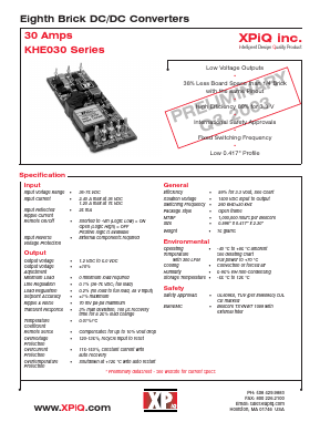 KHE03048S1V2AL Datasheet PDF XP Power Limited