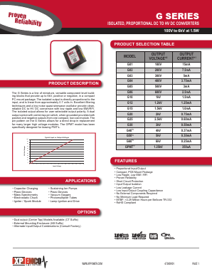 G03 Datasheet PDF XP Power Limited