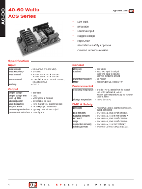 ACS40US15 Datasheet PDF XP Power Limited