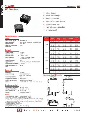 IE0305S Datasheet PDF XP Power Limited