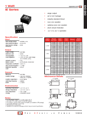 IE0312S-D Datasheet PDF XP Power Limited