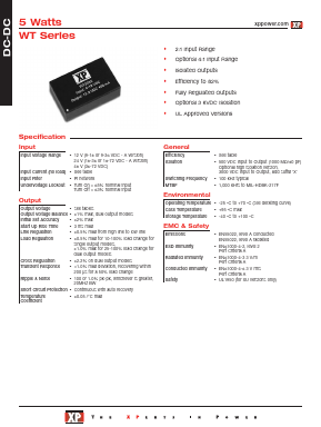 WT406A Datasheet PDF XP Power Limited