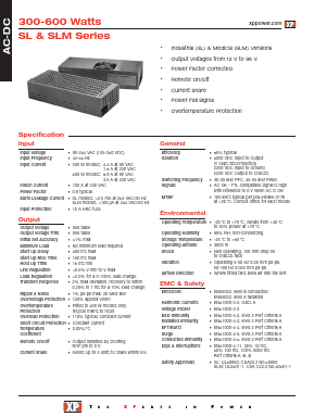 SLM300PS60-T Datasheet PDF XP Power Limited