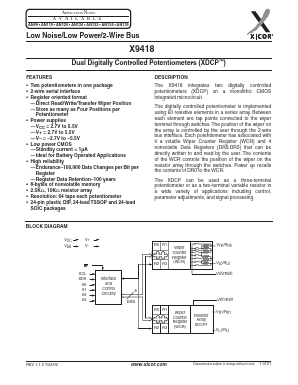 X9418 Datasheet PDF Xicor -> Intersil
