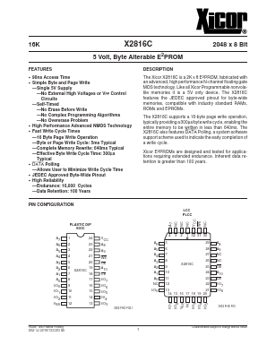 X2816C Datasheet PDF Xicor -> Intersil