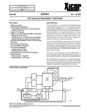 X25401SM Datasheet PDF Xicor -> Intersil