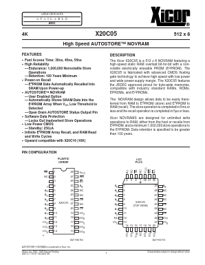 X20C05EM-35 Datasheet PDF Xicor -> Intersil