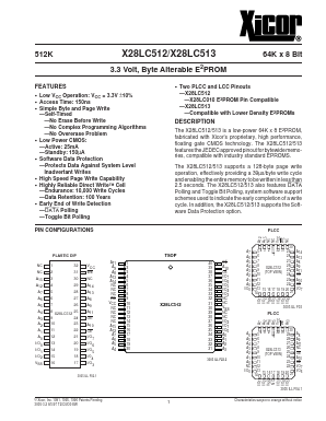 X28LC512JI-15 Datasheet PDF Xicor -> Intersil