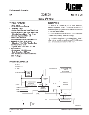 X24C08PM-3.5 Datasheet PDF Xicor -> Intersil