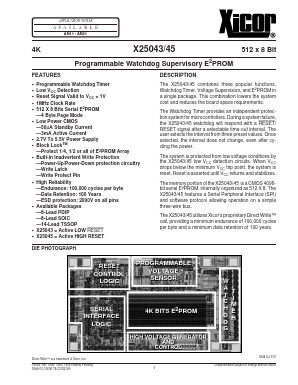X25043V Datasheet PDF Xicor -> Intersil