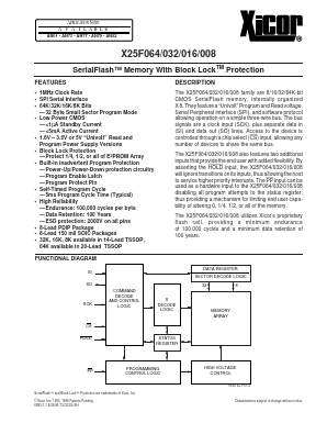 X25F008PI-5 Datasheet PDF Xicor -> Intersil