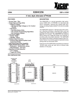 X28HC256KI-90 Datasheet PDF Xicor -> Intersil