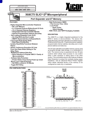 X68C75PSLIC Datasheet PDF Xicor -> Intersil