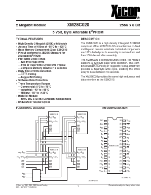 XM28C020I-15 Datasheet PDF Xicor -> Intersil