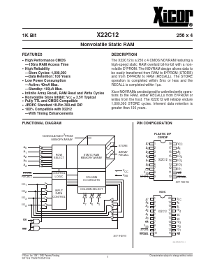X22C12PM Datasheet PDF Xicor -> Intersil