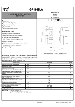GF1645LA Datasheet PDF Yangzhou yangjie electronic co., Ltd