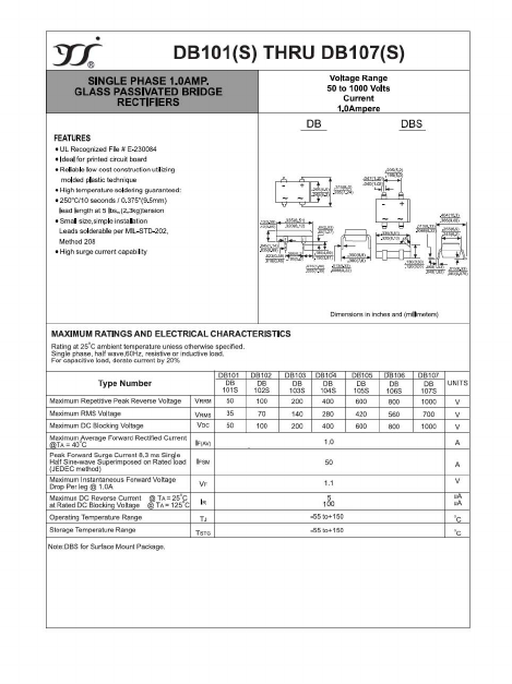 DB103S_ Datasheet PDF Yangzhou yangjie electronic co., Ltd