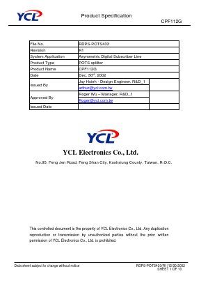 CPF112G Datasheet PDF YCL Electronics 